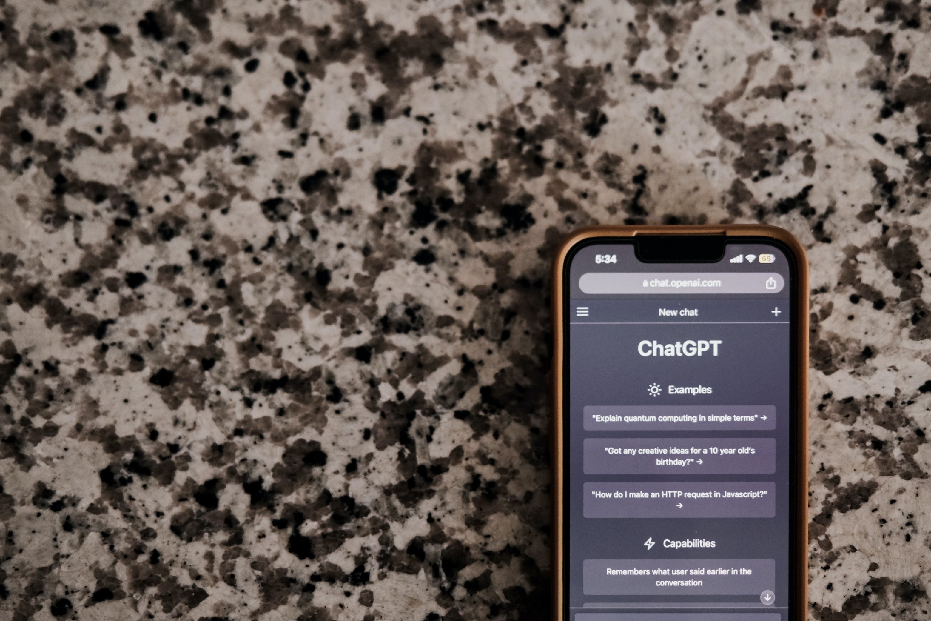 A phone showing the ChatGPT app.